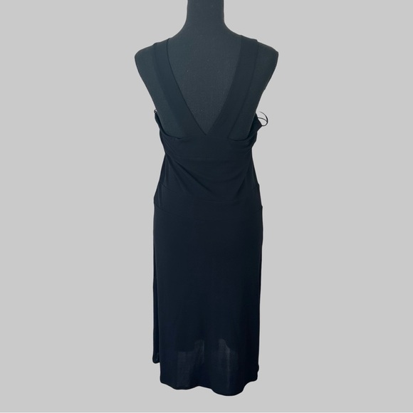 Kookai Black V Neck Draped Flared Evening Dress - Picture 3 of 15